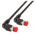 Cat.6A TM21 Patch Cable S/FTP 90gr. Angled, Zwart, 1 Mtr.