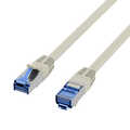 RJ45 Patch cable S/FTP, Cat.6A, Cat.7 Raw cable TPE superflex, grey, 0,15m
