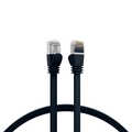 RJ45 Flat Patch Cord Cat.6A U/FTP PVC black 0.15m