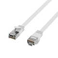 RJ45 Flat Patch Cord Cat.6A U/FTP PVC white 0,5m