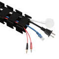 Flexible cable channel, Clamp-On version, 1347x129 mm, black