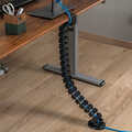 Flexible cable channel, Clamp-On version, 1347x129 mm, black
