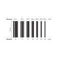 Krimpkousset, 300 stuks, lengte 45 mm, krimpverhouding 3:1, zwart