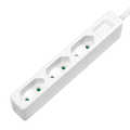 Socket outlet 3-way, slim, 1.5m, white