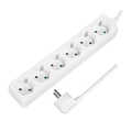 Socket outlet 6-way, 6x CEE 7/3, 1.5 m, white