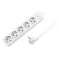 Socket outlet 5-way + switch, 5x CEE 7/3, 1.5 m, white