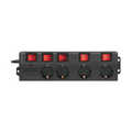 Outlet Strip, 4 safety sockets, w/switch for each socket, black