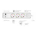 Outlet Strip, 3 safety sockets, w/ 1x USB-A, 1x USB-C, 20W PD, w/ push switch