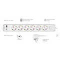 Outlet Strip, 6 safety sockets, w/ 1x USB-A, 1x USB-C, 20W PD, w/ push switch