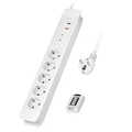 Socket outlet 5way  remote control for 2, 1.5 m, white