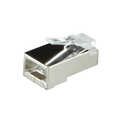 100x RJ45 connector STP Cat.6 met 50micron goldplating voor soepele kabel Zwart