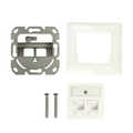 Keystone faceplate for 2 keystone jacks,  pure white