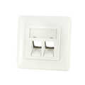 Keystone faceplate for 2 keystone jacks,  pure white