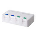 Keystone surface mount box 4-port, with shutter