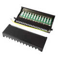 Patch panel Cat.6, 12 ports, desk/wall mountable, black, RAL9005