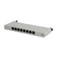 Mini-Patchpanel STP 8xRJ45 Cat.6A, 10inch 0,5U, grey