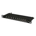 Mini-Patchpanel STP 12xRJ45 Cat.6A, 10inch 0,5U, black