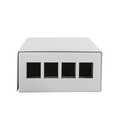 Consolidation point box  4-port, desk/wall/rail mounting, grey