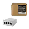 Consolidation point box  4-port, desk/wall/rail mounting, grey
