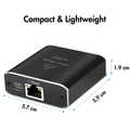 Gigabit Ethernet Splitter 1 to 2, 1000 Mbps, with USB power