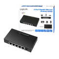 Desktop Gigabit Ethernet Switch 5-port, metal case, black