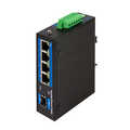 Industrial Gigabit Ethernet Switch, 4-Port 1000 Mbps + 1 port SFP