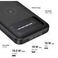 Mobile Power Bank, LiPo, 8.000mAh, wireless charging, black