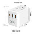 Universal travelling power supply, 20 W (PD), 4x connections, white