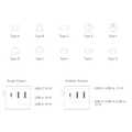 Universal travelling power supply, 20 W (PD), 4x connections, white
