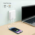 USB-A/C charger, 65 W, GaN, 2-port, 1x USB-A (QC), 1x USB-C (PD), Slim Version,  White