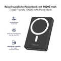 Magnetic Power Bank, 10.000 mAh, USB-C, PD 20 W, w/stand, black