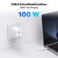 USB-C charger, 100 W, GaN, 2-port, 2x USB-C (PD),  White