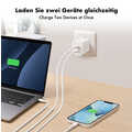 USB-C charger, 100 W, GaN, 2-port, 2x USB-C (PD),  White