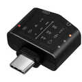 USB-C Audio adapter, USB-C/M to 3.5 mm/F, PD, black, 0.15 m