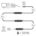 USB 3.2 Gen2 cable, USB-C/M to USB-C/F, amplifier, black, 5 m