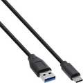 USB 3.2 Cable, Type C male to A male, black, 1.5m