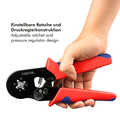 Self-adjusting crimping pliers for wire ferrules 0.25 - 10 mm²