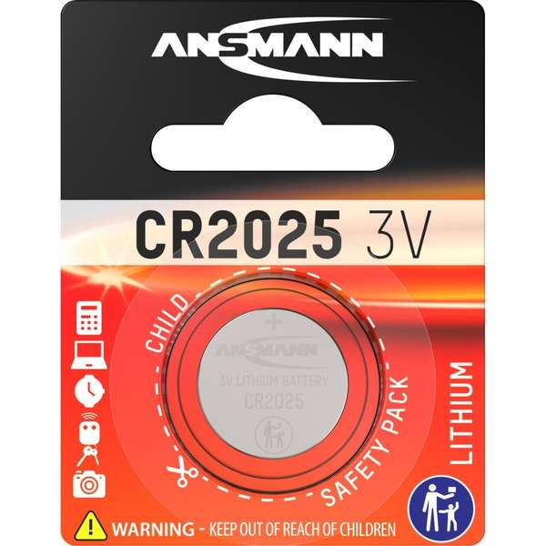 Naar omschrijving van 01043 - Ansmann Knopfzelle 3V Lithium CR2025 (5020142)