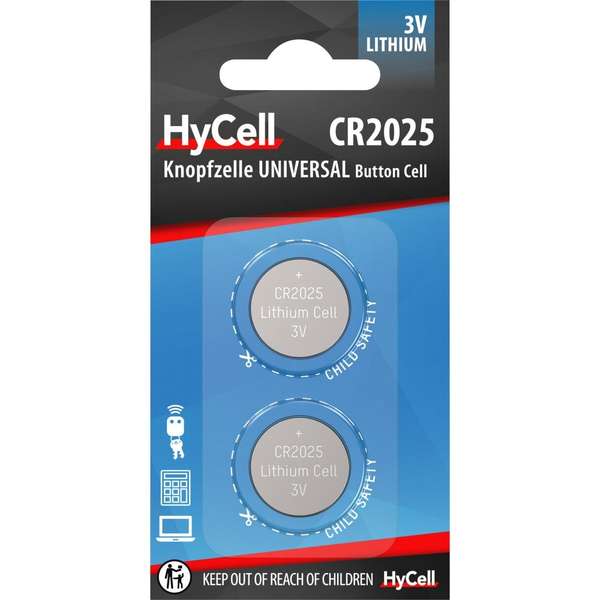 Naar omschrijving van 01043A - 2pcs. blister Ansmann HyCell button cell 3V Lithium CR 2025 (5020192)