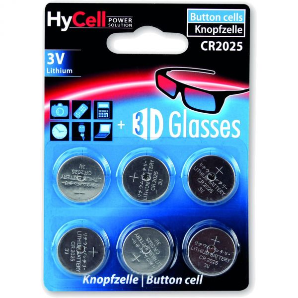 Naar omschrijving van 01043B - 6pcs. blister Ansmann HyCell button cell 3V Lithium CR2025 (1516-0027)
