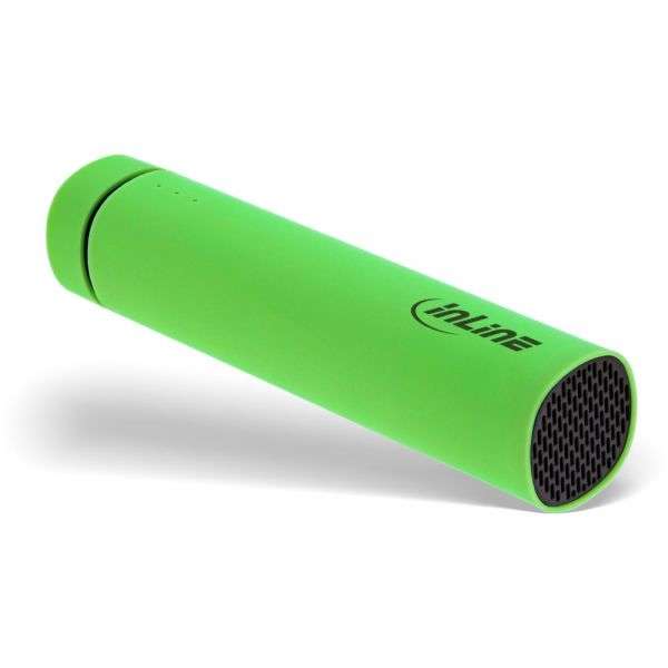 Naar omschrijving van 01472G - InLine USB Soundbank PowerBank 2.200mAh with Speaker and LED indicator, green