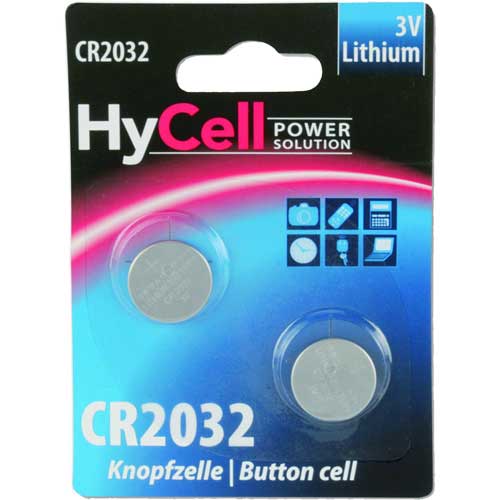 Naar omschrijving van 01044A - 2pcs. Blister Ansmann HyCell Button cell 3V Lithium CR 2032 (5020202)