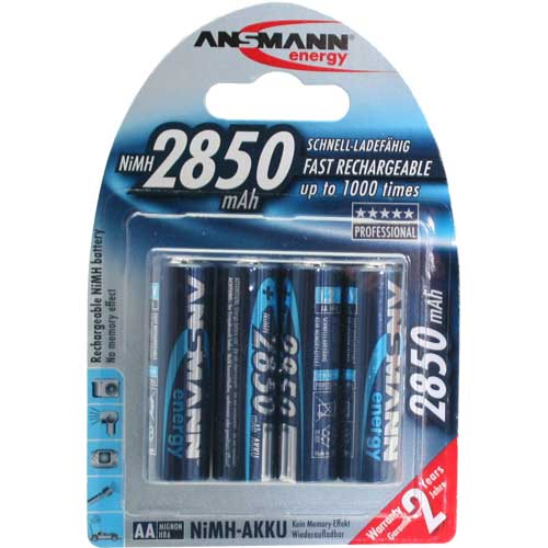 Naar omschrijving van 01168P - Ansmann NiMH battery, (AA), 2850mAh, 4 pcs. blister (5035212)