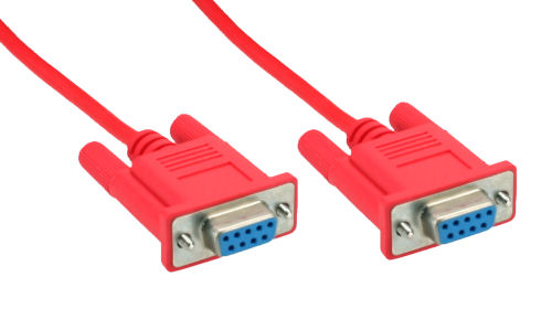 Naar omschrijving van 12224B - InLine Nulmodem kabel,  rood, 9-pins socket/socket 3m, gegoten
