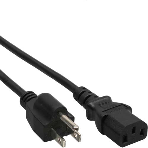 Naar omschrijving van 16653V - InLine Voedingskabel, netstekker VS naar IEC connector, 18 AWG, 3m