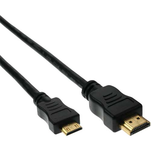 Naar omschrijving van 17461P - InLine HDMI Mini kabel,  High Speed HDMI kabel, type A M/type C M, verguld, 1m