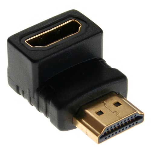 Naar omschrijving van 17600H - InLine HDMI adapter,  Male/Female, neerwaarts haaks, vergulde contacten