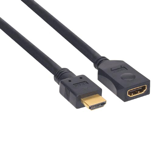 Naar omschrijving van 17631G - InLine HDMI kabel,  High Speed HDMI kabel, M/V, zwart, vergulde contacten, 1m