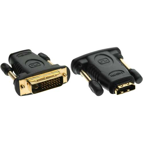 Naar omschrijving van 17660P - InLine HDMI-DVI adapter,  HDMI A Female naar DVI Male, vergulde contacten