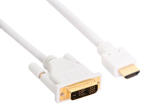 Naar omschrijving van 17661U - InLine HDMI-DVI kabel,  HDMI Male naar DVI 18+1 Male, wit/goud, 1m